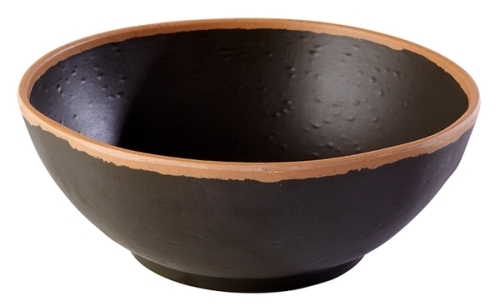 Schale -CROCKER- Ø 21 cm, H: 8 cm, 1,45 Liter Melamin, braun mit hellbraunem Rand spülmaschinengeeignet stapelbar nicht