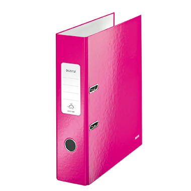 Leitz Ordner 180 WOW 80mm DIN A4 Graupappe Material der Kaschierung außen: Papier, laminiert pink metallic