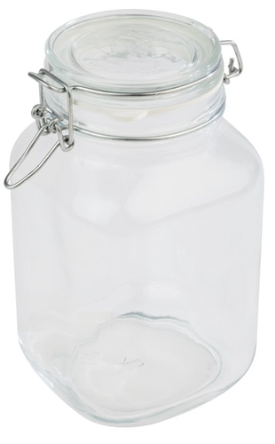 Vorratsglas 12 x 12 cm, H: 22 cm, 2 Liter mit luftdichtem Klappdeckel (passend zu Buffet-Ständer -GOOD MORNING-)