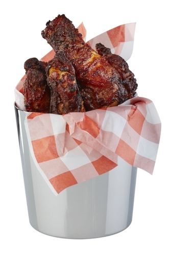 Servier-Eimer / -Becher Ø 8,5 cm, H: 8,5 cm Edelstahl,0,35 Liter -SNACKHOLDER- spülmaschinengeeignet stapelbar