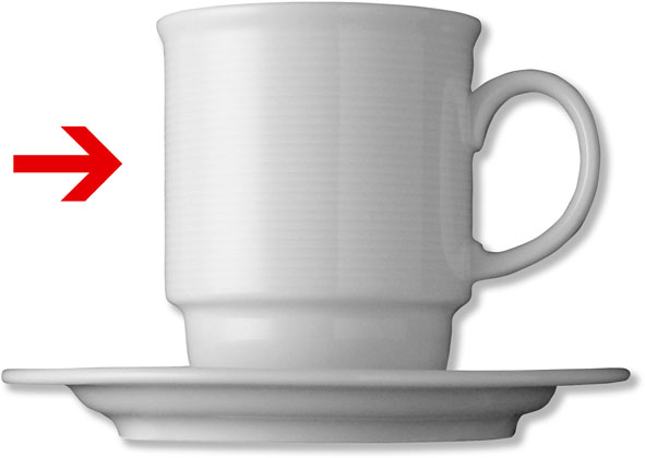 Henkelbecher, Inhalt: 0,25 ltr., Form Thomas TREND, Porzellan, uni weiss.