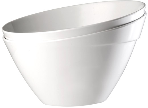 Schale -BALANCE- Ø 24,5 cm, H: 15 cm Melamin, weiß, 2,5 Liter mit Antirutsch-Füßchen spülmaschinengeeignet stapelbar nicht