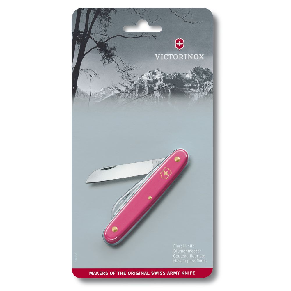 Victorinox Blumenmesser, 100 mm, gerade Klinge, pink, Blister