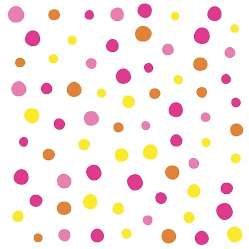 30 Servietten, 3-lagig 1/4-Falz 33 cm x 33 cm pink "Colourful Dots" von PAPSTAR