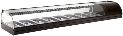 NEUMÄRKER Royal Cooling Sushi 8 - schwarz 8x GN 1/3 - 40 mm tief 1788x395x245 mm