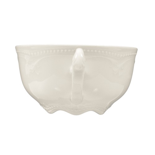 Seltmann Teeobertasse 0,14 l, rund mit Relief, Form: Rubin, weiss cream, hohe Kantenschlagfestigkeit, Made in Germany