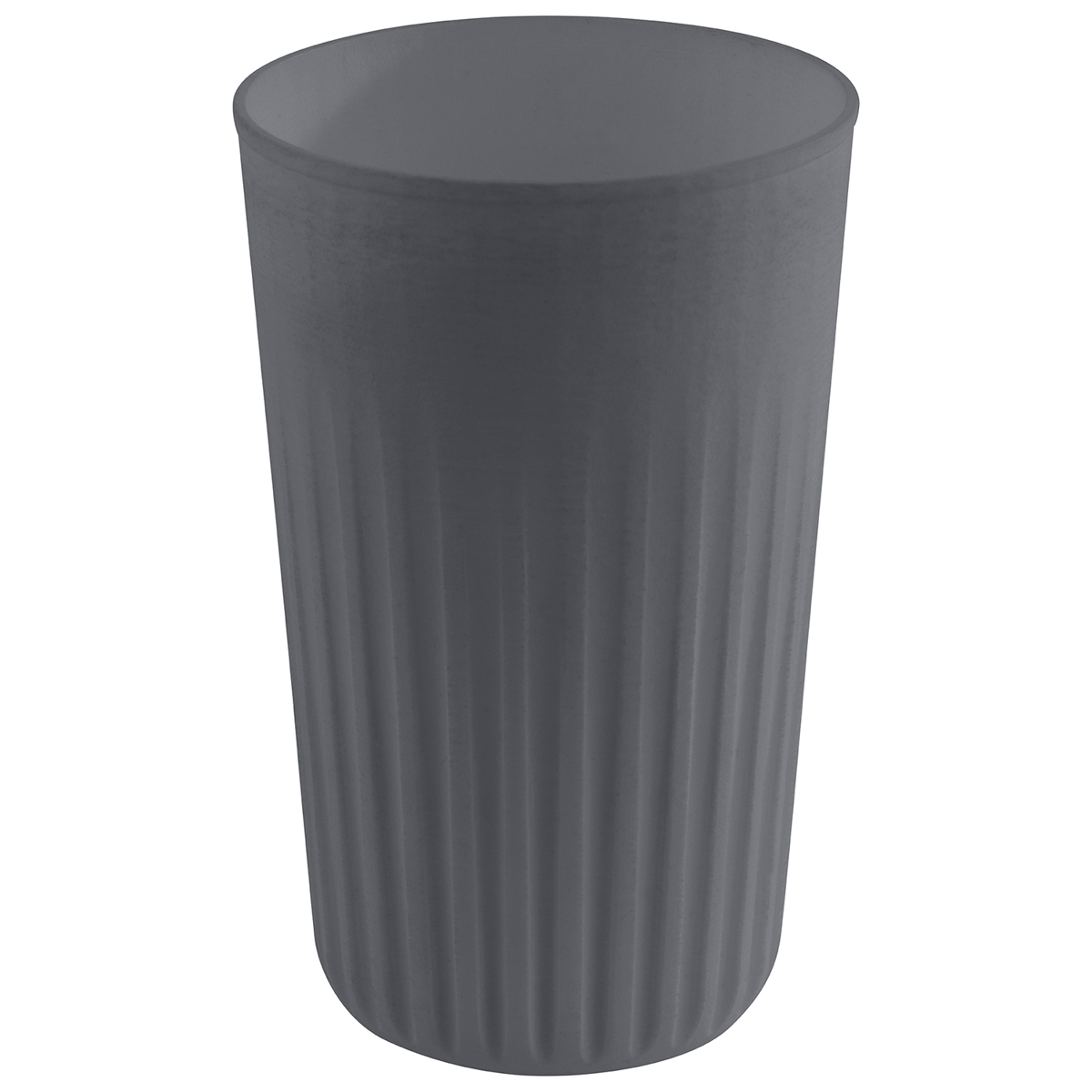 Mehrwegbecher -TO GO-, Ø 8,5 cm, H: 13,5 cm, 400 ml, Polypropylen, anthrazit, (ohne Deckel)