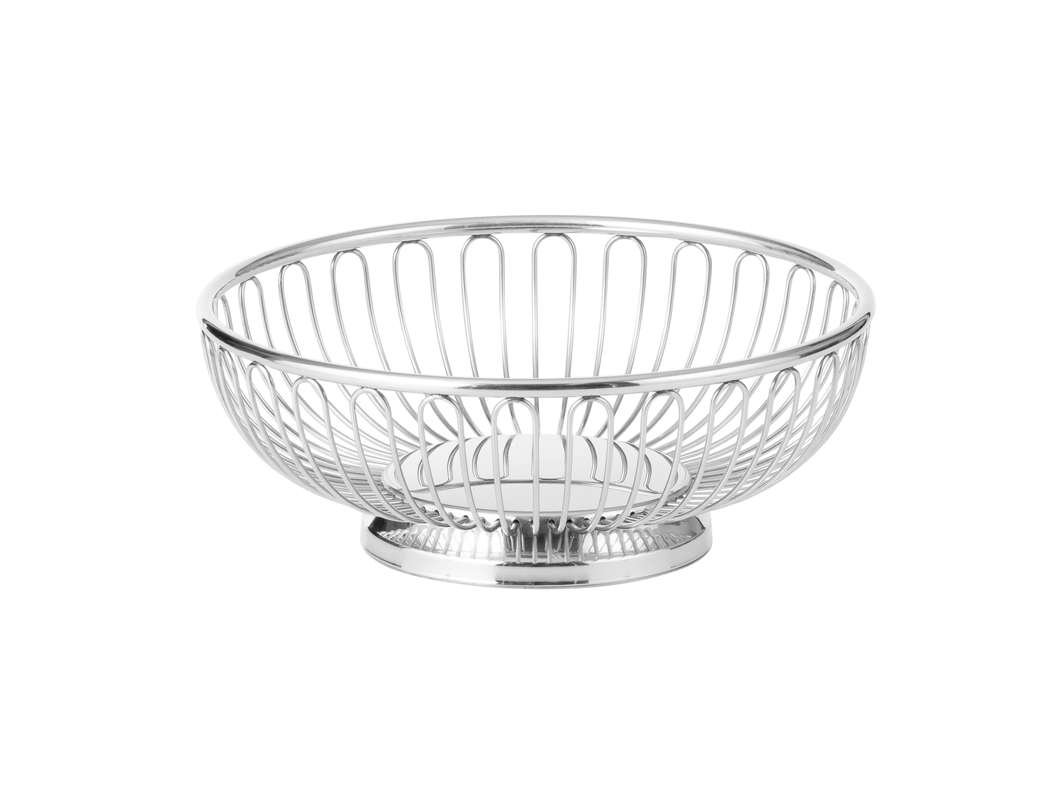 Brot-/ Obstkorb PARIS, rund. Material: Edelstahl 18/10, Durchmesser: 17 cm, Höhe: 6 cm