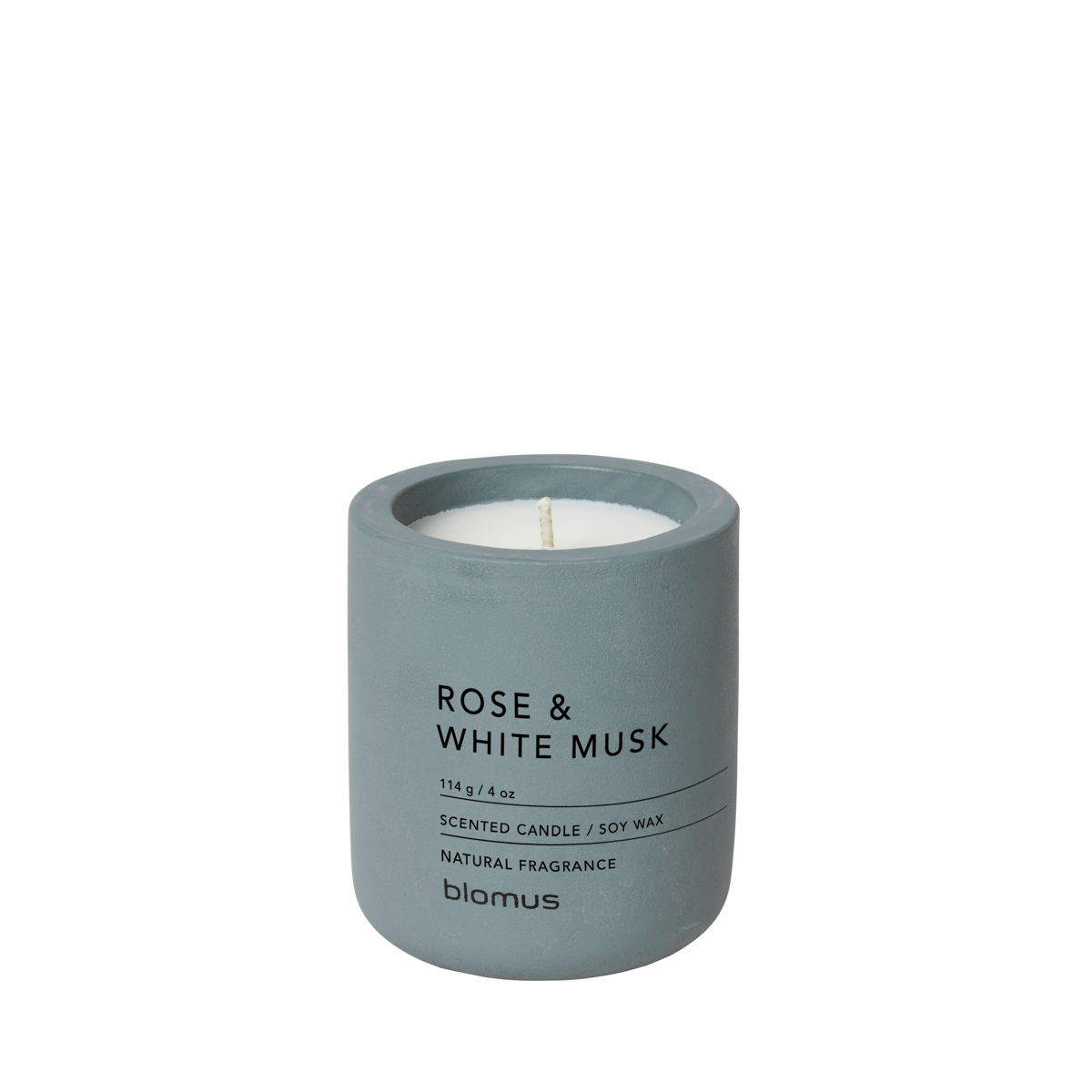 Duftkerze -FRAGA- FlintStone, Duft: Rose & White Musk, Ø 6,5 cm. Material: Beton. Von Blomus.