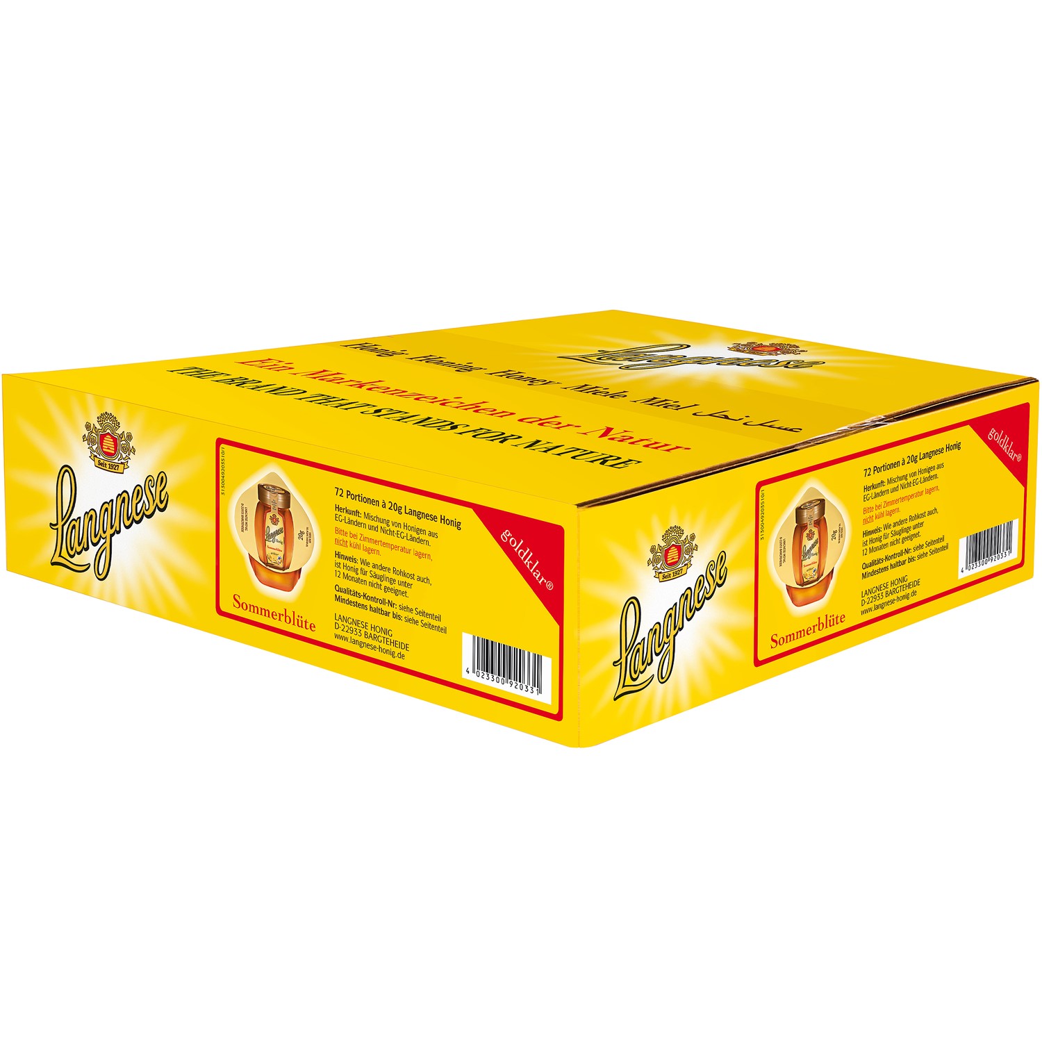 Langnese Sommerblüte Honig Goldklar 72x20g