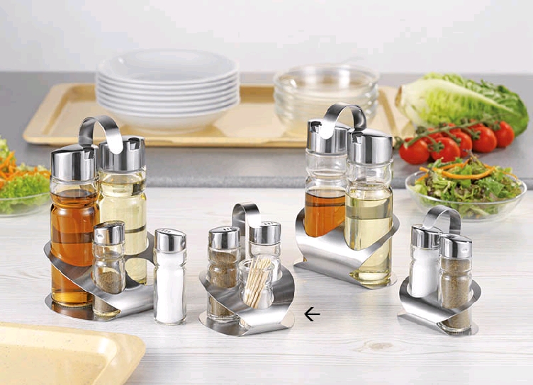 Menage Salz/Pfeffer/Zahnstocher TREND LINE, Länge: 90 mm, Breite: 85 mm, Höhe: 115 mm