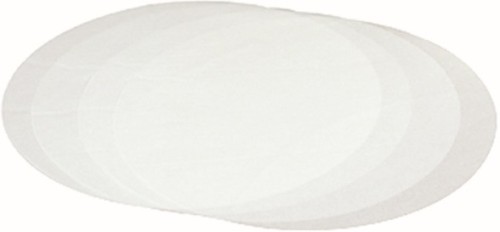 Backtrennpapier RONDEN. Ronden 180 mm Durchmesser. gebleicht, beidseitig silikonisiert. mehrmals verwendbar. bis 220°C. Inhalt: 500 Blatt
