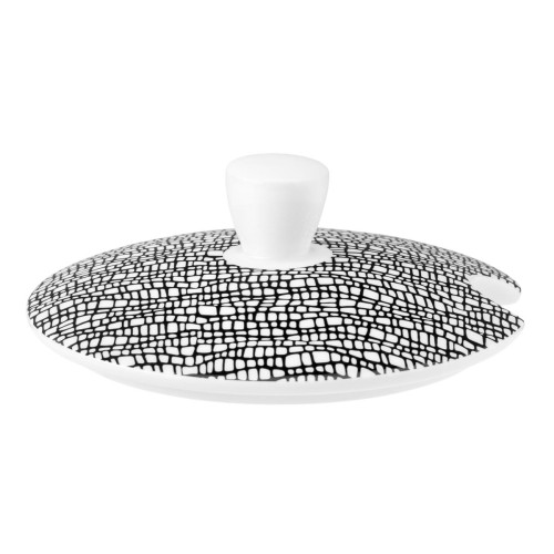 Seltmann Deckel zur Schüssel mit Deckel, rund, Form: Life, Dekor: 25677 Fashion glamorous black, hohe Kantenschlagfestigkeit, Made in Germany