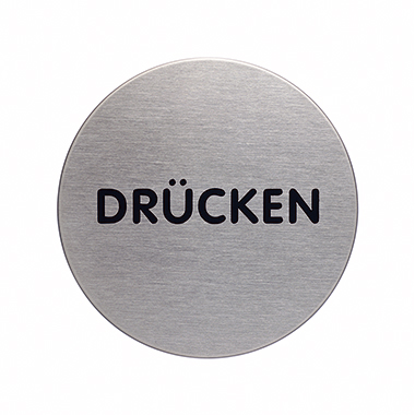 DURABLE Piktogramm Türschild PICTO 65mm Drücken Edelstahl, gebürstet silber metallic