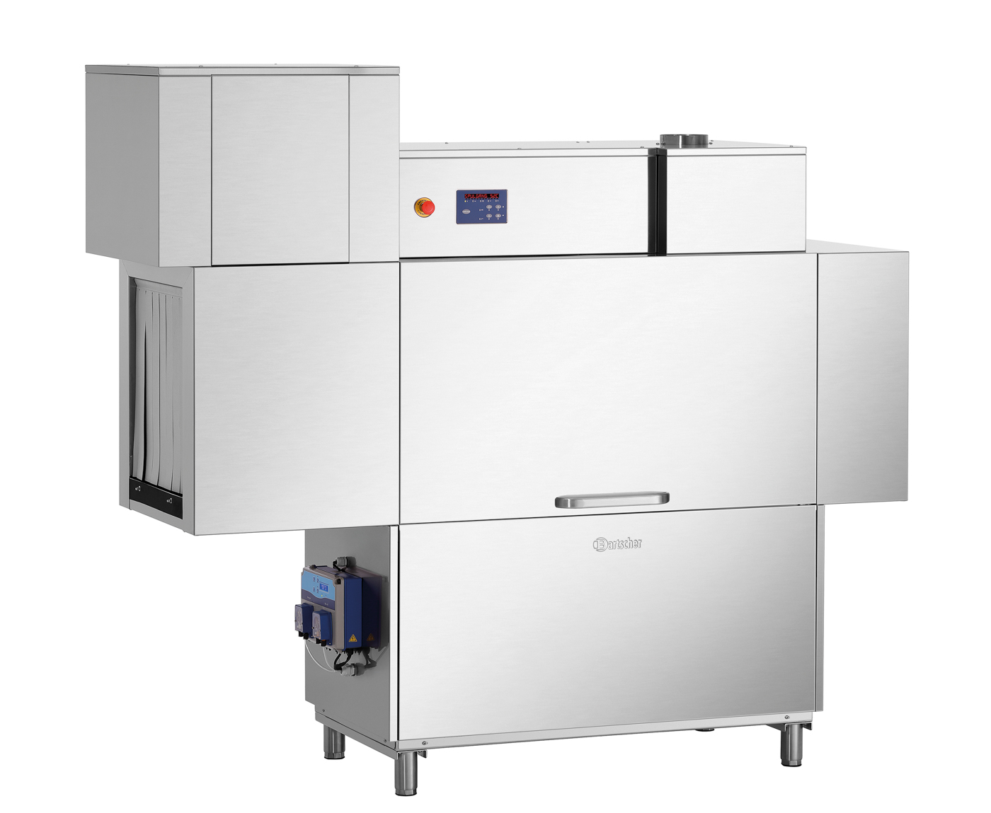 Bartscher Korbtransport-Spülmaschine KTS5000 | Gläser-Höhe max.: 450 mm | Maße: 230 x 80,5 x 2120 cm. Gewicht: 372,8 kg