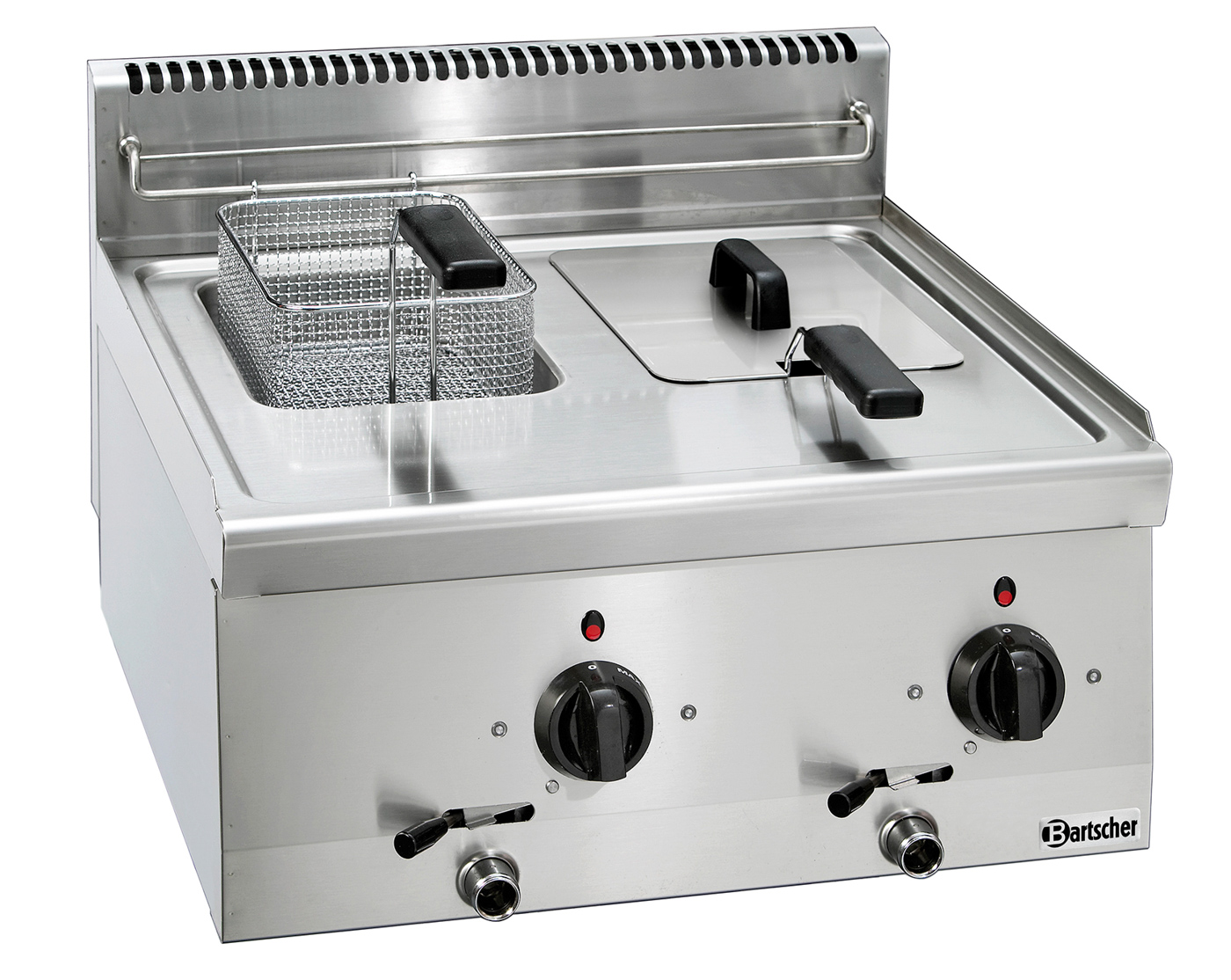 Bartscher Fritteuse 600, B600, 2x6L | Tiefe Korb:270 mm | Maße: 60 x 60 x 29,0 cm. Gewicht: 29 kg