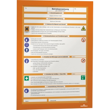 DURABLE Magnetrahmen DURAFRAME® DIN A4 orange 2 St./Pack.