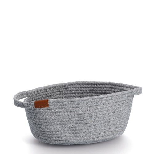 Aufbewahrungskorb, Baumwolle, grau. Länge: 300 mm. Breite: 215 mm. Höhe: 140 mm