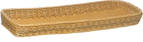 Korb -PROFI LINE- 60 x 20 cm, H: 5 cm Polypropylen, hellbeige spülmaschinengeeignet bruchsicher stapelbar