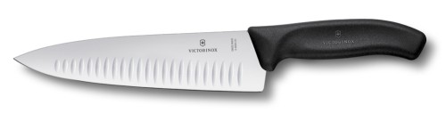 Victorinox SwissClassic, Tranchiermesser, Kullenschliff, 20cm, schwarz, Geschenkschachtel