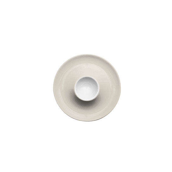 Eierbecher mit Ablage 13 cm - Form: Table, Selection - Dekor 68567 creme - aus Porzellan., Hersteller: Eschenbach. "Made in Germany".