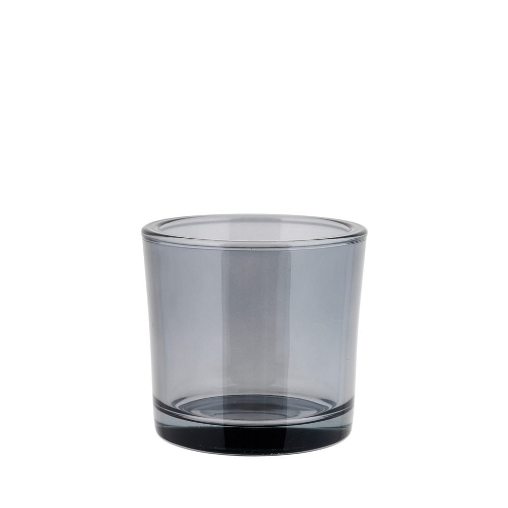 Glas Windlicht -NERO- Smoke, Ø 12,5 cm. Material: Glas farbig. Von Blomus.