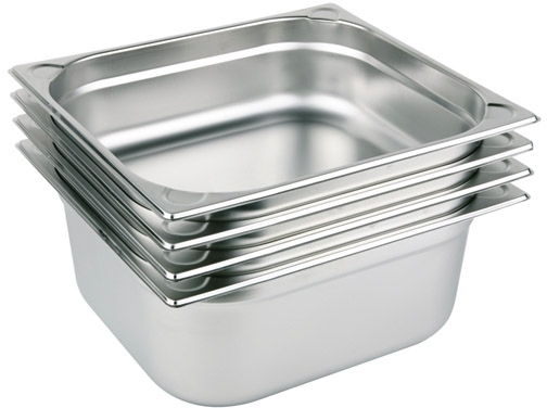 GN 1/2 Behälter 32,5 x 26,5 cm, Tiefe: 20 mm Edelstahl, 1,2 Liter