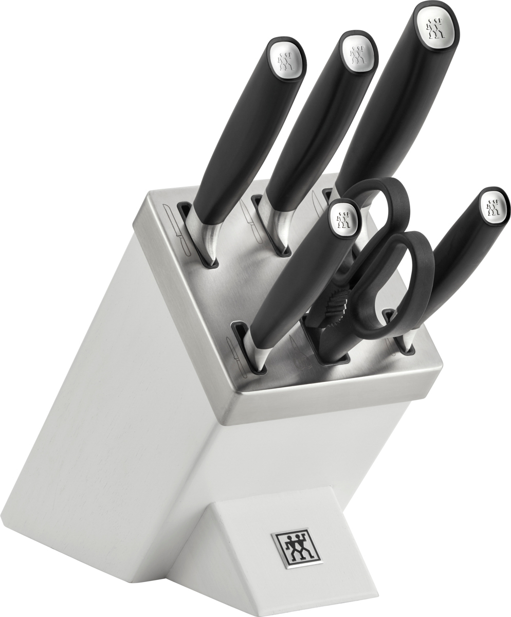 Messerblockset mit KiS Technologie, 7-tlg, Silber, Weiß, Serie: All * Star. Marke: ZWILLING