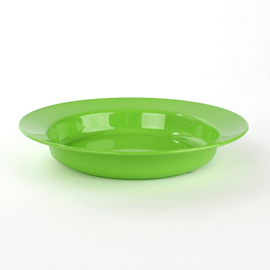 vaLon Tiefer Dessertteller 19 cm aus schadstofffreiem Kunststoff in der Farbe grasgrün.