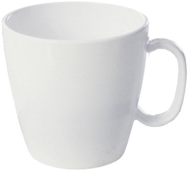 WACA Tasse BISTRO / COLORA in weiß, aus faserverstärktem PBT. Inhalt: 0,23 l. Höhe: 79 mm, Durchmesser: 81 mm.
