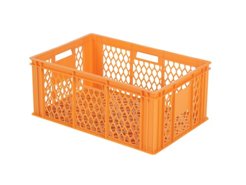SARO Bäckereikiste 600X400X224mm Modell BK224 Made in Europe - Orangefarbiger, lebensmittelechte(r) Stapelbehälter /