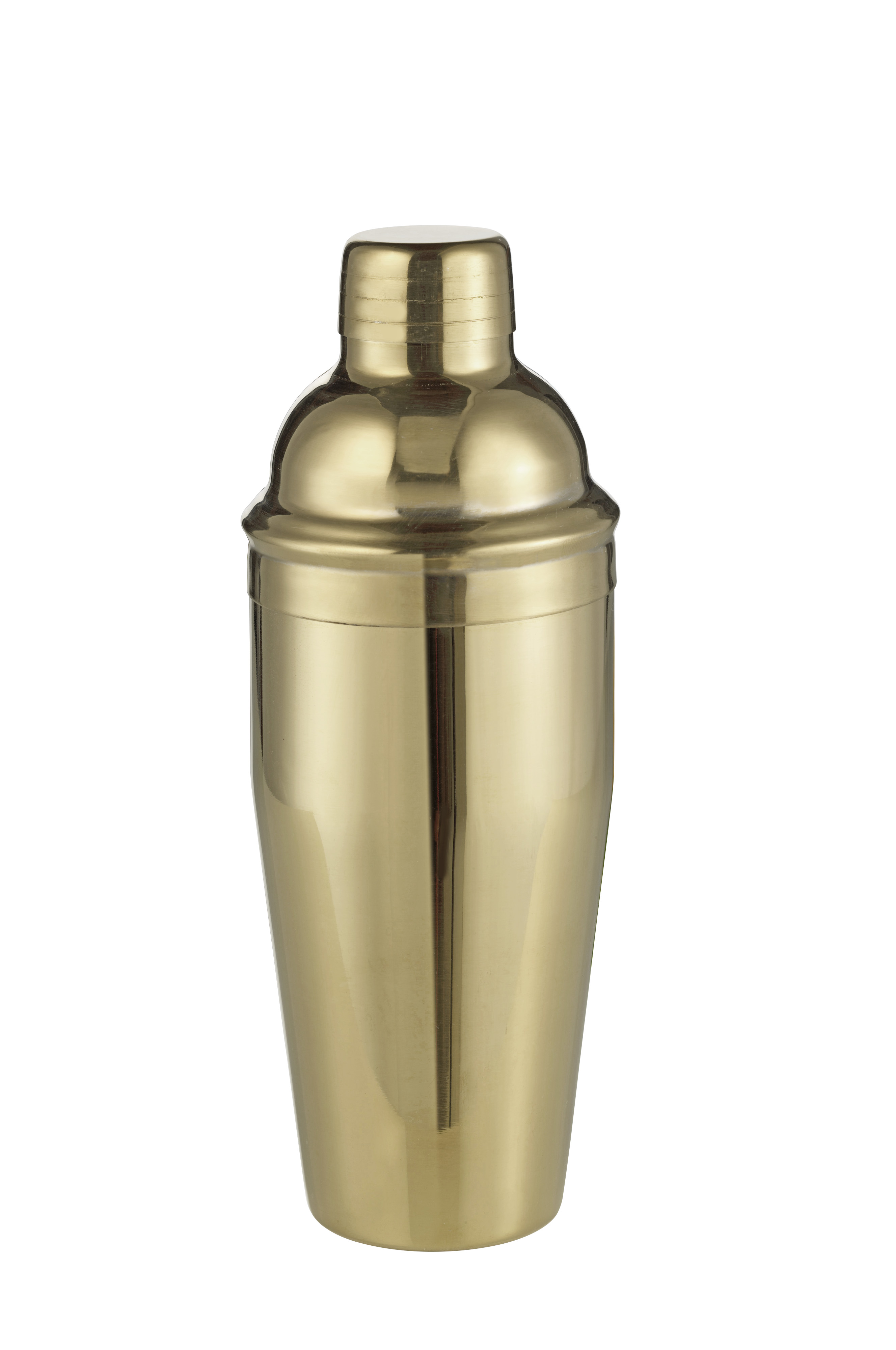 Cocktailshaker LAREDO, Edelstahl 18/10, Inhalt ca. 750 ml, Höhe ca. 24 cm. Mit champagnerfarbener PVD-Beschichtung außen.