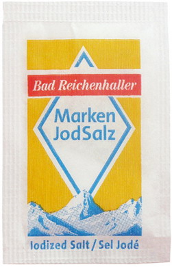 Bad Reichenhaller Jodsalz im Portionsbeutel à 1g Inhalt: 2.000 Stück / Karton