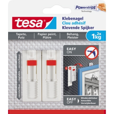 tesa® Klebenagel Tapete, Putz 2 x 1kg weiß 2 St./Pack.