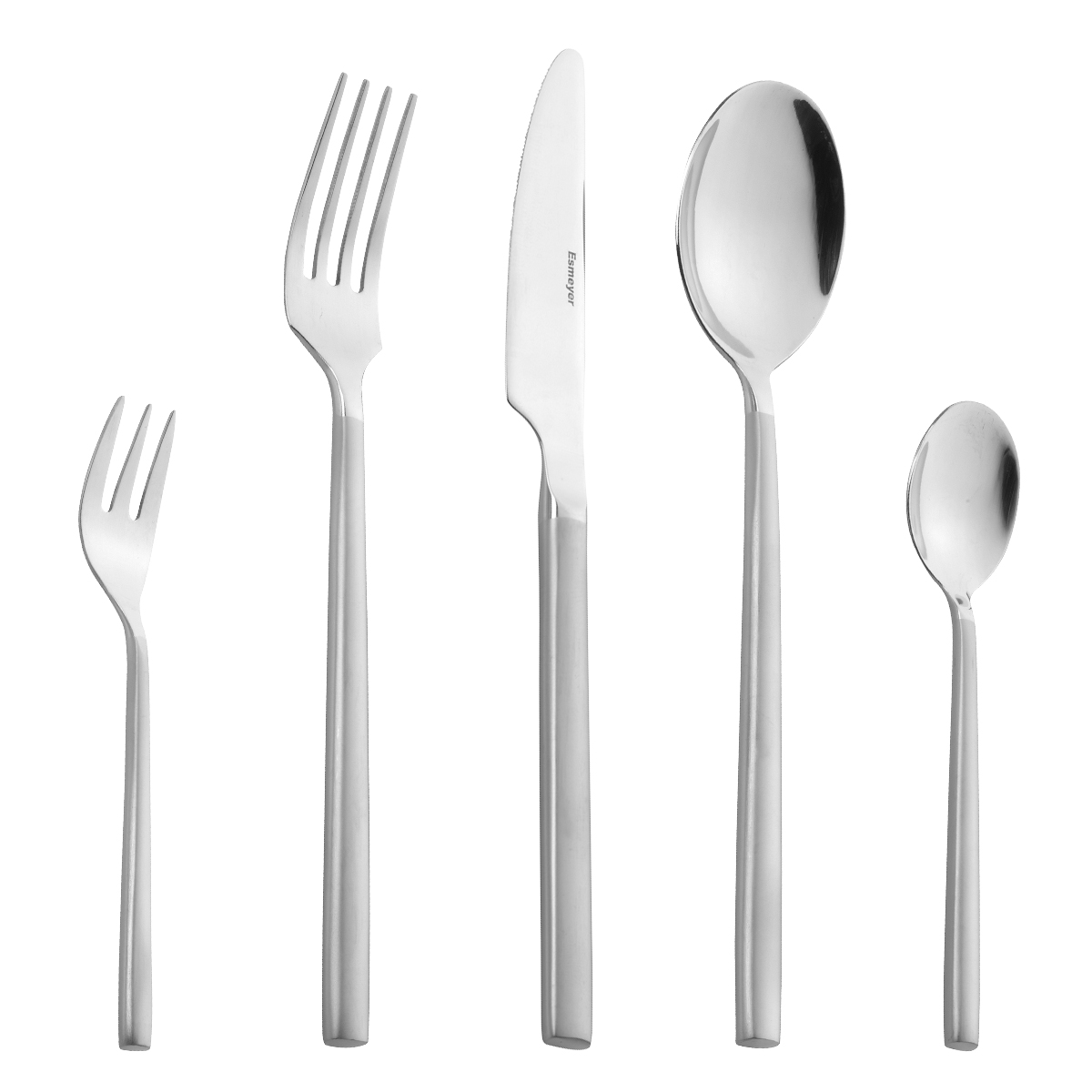 30-teiliges Besteck SILKE, aus Edelstahl 18/0, Griffe gesandstrahlt, massiv geschmiedet. Messer aus Klingenstahl.