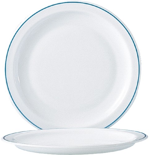 Teller flach HOTELIERE DELFT 23 cm (ARC 19159) Höhe 19 mm, Durchmesser 230 mm Arcoroc Blanc gehärtet