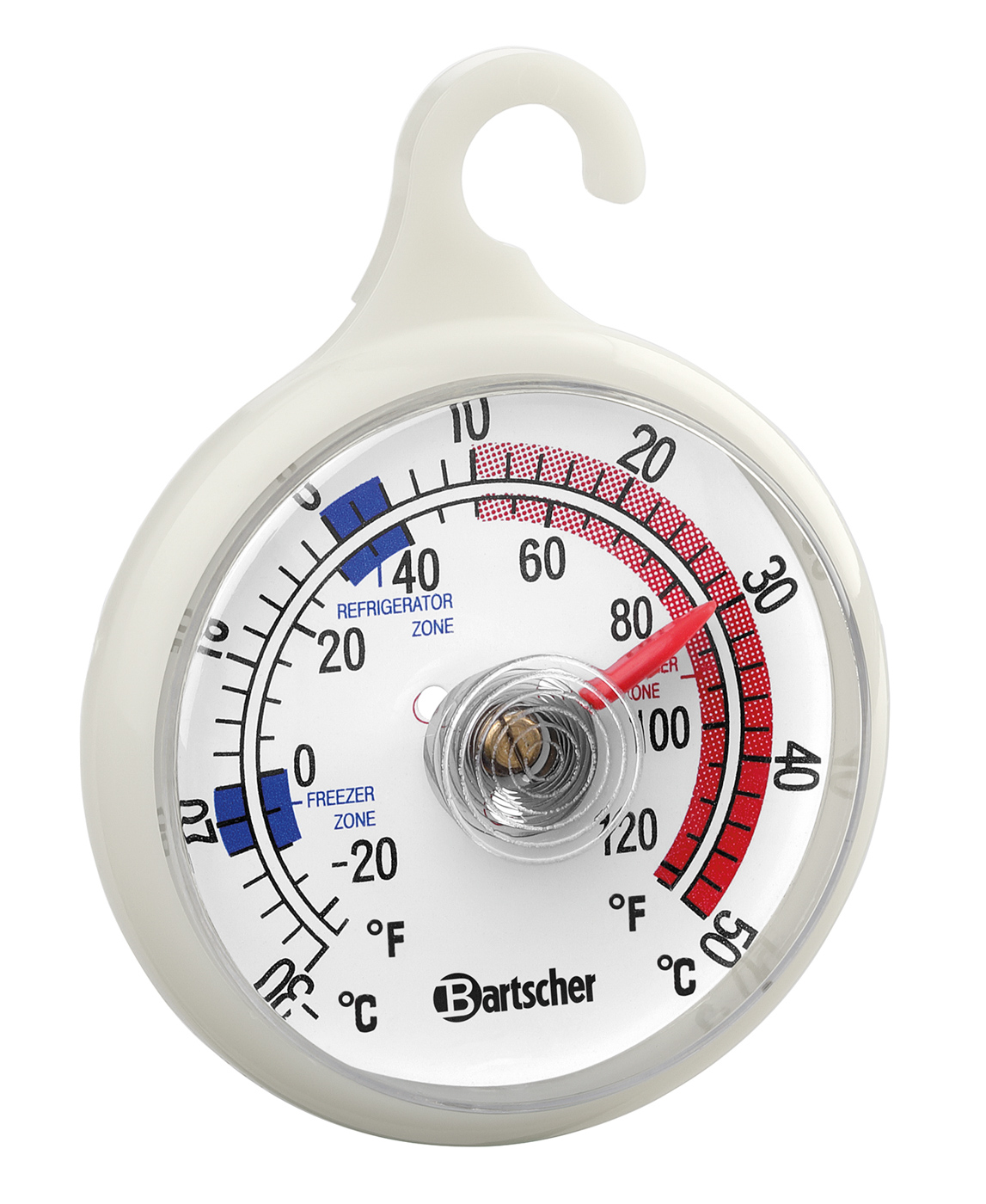 Bartscher Thermometer A500 | Temperaturbereichauch in Fahrenheit ,Mit Aufhängevorrichtung |Maße: 5,1 x 1,3 x 6,6 cm.