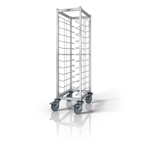 BLANCO Tablett-Abräumwagen TAW 12 KN aus rostfreiem Edelstahl mit Kunststoffrollen, 1-teilig, beidseitig beschickbar,