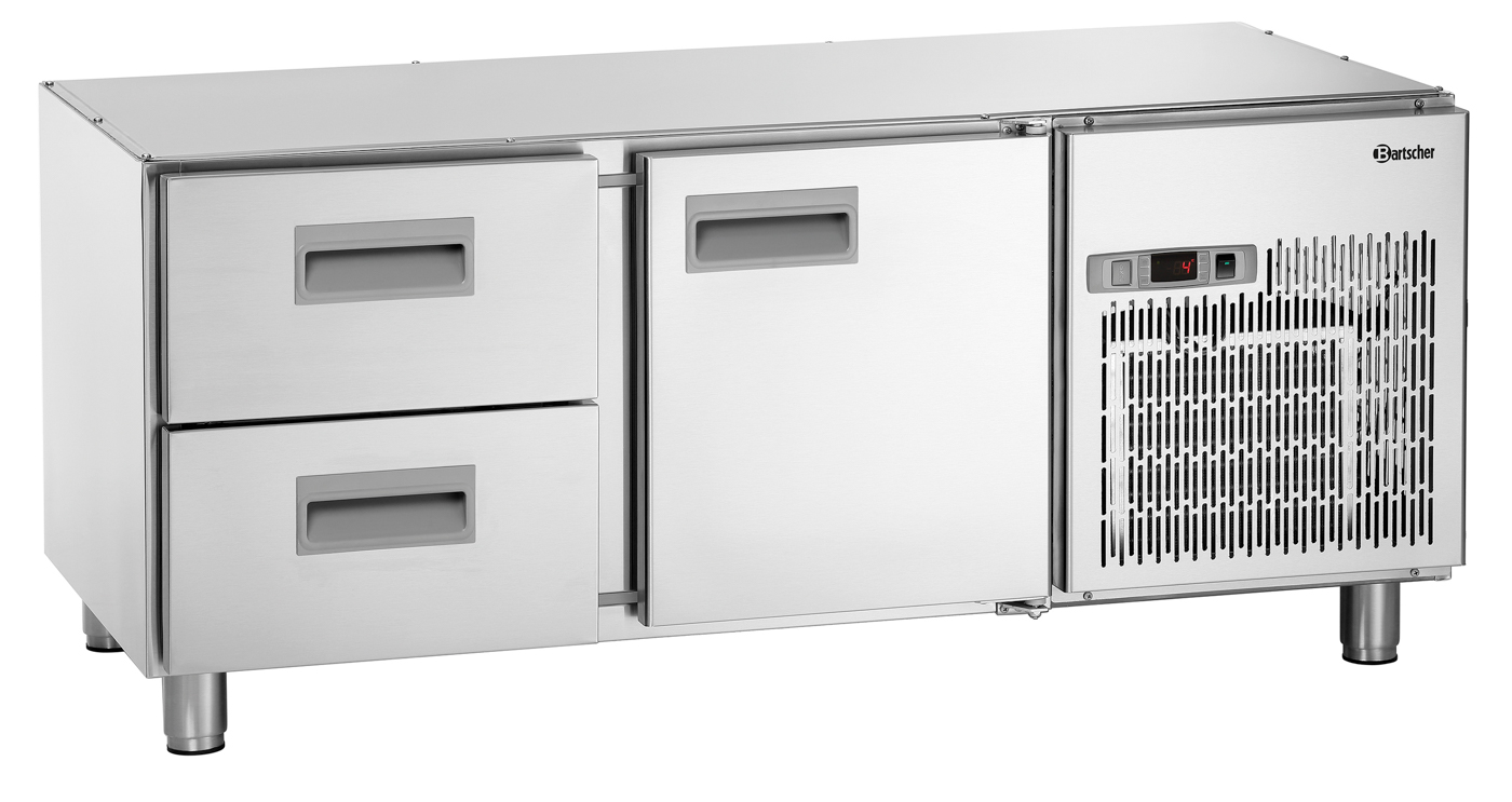 Bartscher Unterbau-Kühltisch 1400T1S2 | HöheSchrank: 454 mm | Maße: 139,5 x 66 x 62,0 cm.Gewicht: 78,1 kg