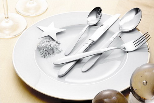 10-tlg. Vorlegegarnitur HEIKE 18/10, Griffvorderseite satiniert