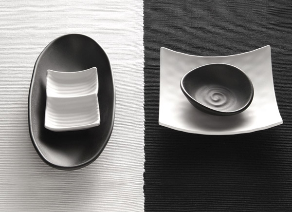 Schale -ZEN- 17,5 x 15,5 cm, H: 5,5 cm Melamin, weiß, Steinoptik 0,2 Liter spülmaschinengeeignet stapelbar nicht