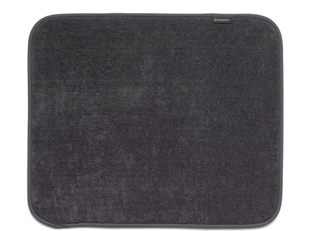 Brabantia Mikrofaser Abtropfmatte in der Farbe Drak Grey. Maße: 47cm x 40cm x 1cm