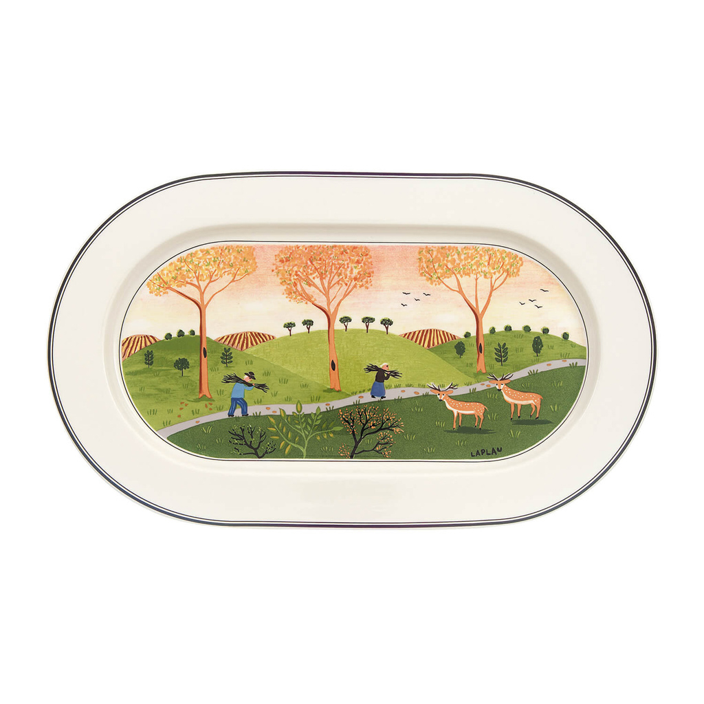 Villeroy und Boch Platte oval - Maße: 34 x 23,5 x 1,8 cm / Ser.: Design Naif