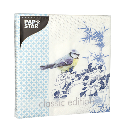 20 Servietten, 3-lagig 1/4-Falz 33 cm x 33 cm "Sweet Birdie" von PAPSTAR