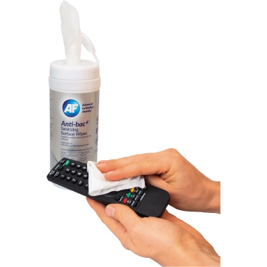 AF Reinigungstuch Anti-bac+ 50 St./Pack., 50 St./Pack. Eine wiederverschließbare Spenderdose mit hygienischen