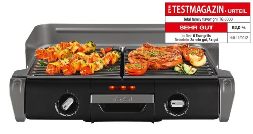 Tefal Elektrogrill Family, Tischgrill/BBQ, zwei getrennte Grillroste, viele Elemente spülmaschinengeeignet, 2400 W
