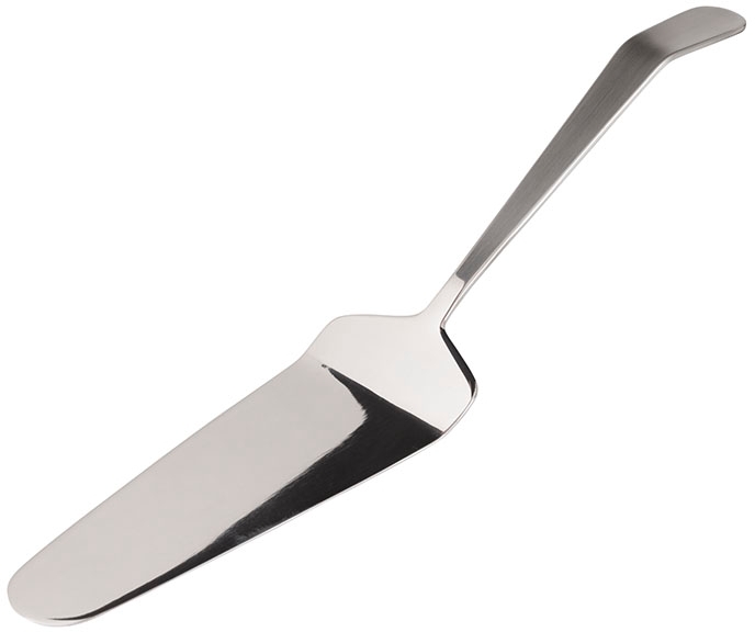 Tortenheber 14 x 6 cm, Griff: 13 cm 18/10 Edelstahl Vorderteil poliert Stiel mattiert Stielende gebogen mit einer gezahnten