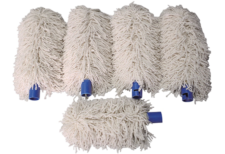 Bartscher Gläserpolierbürsten-Set 4G1K | Setbestehend aus: 5 Rollen inkl. Polierkopftücher,abnehmbar | Maße: 25 x 25 x 7,0