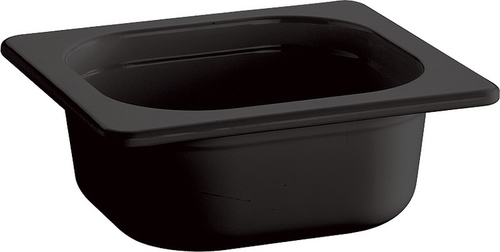 GN 1/6 Behälter -ECO LINE- 17,6 x 16,2 cm, Tiefe: 65 mm Melamin, schwarz, 0,8 Liter spülmaschinengeeignet stapelbar nicht