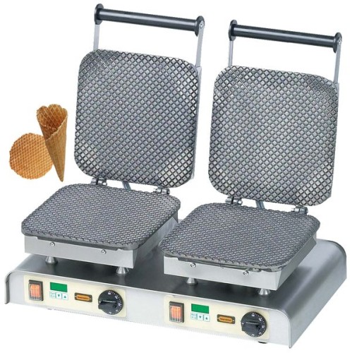 NEUMÄRKER Waffeleisen Eis II mit 2 Digitaltimern, Backplatten Grauguss 610x340x250 mm